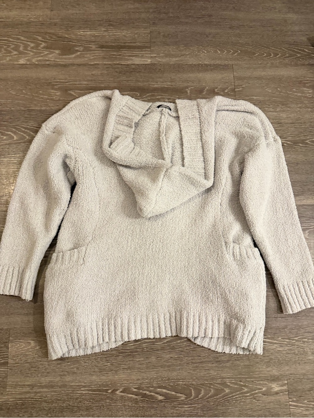 Very J plush knit pocket hooded cardigan gray size small - Picture 5 of 5